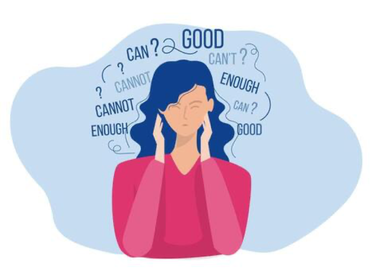 Confidence & self-doubt illustration