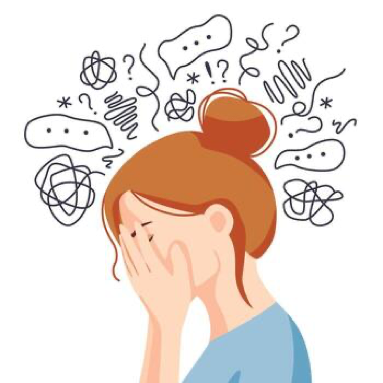 Feeling overwhelmed illustration