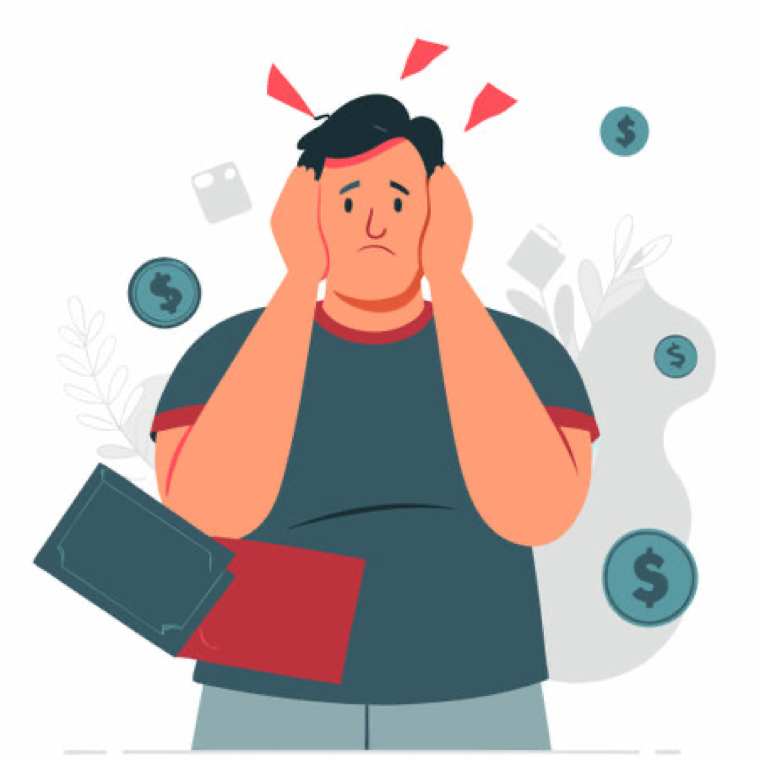 Money worries illustration